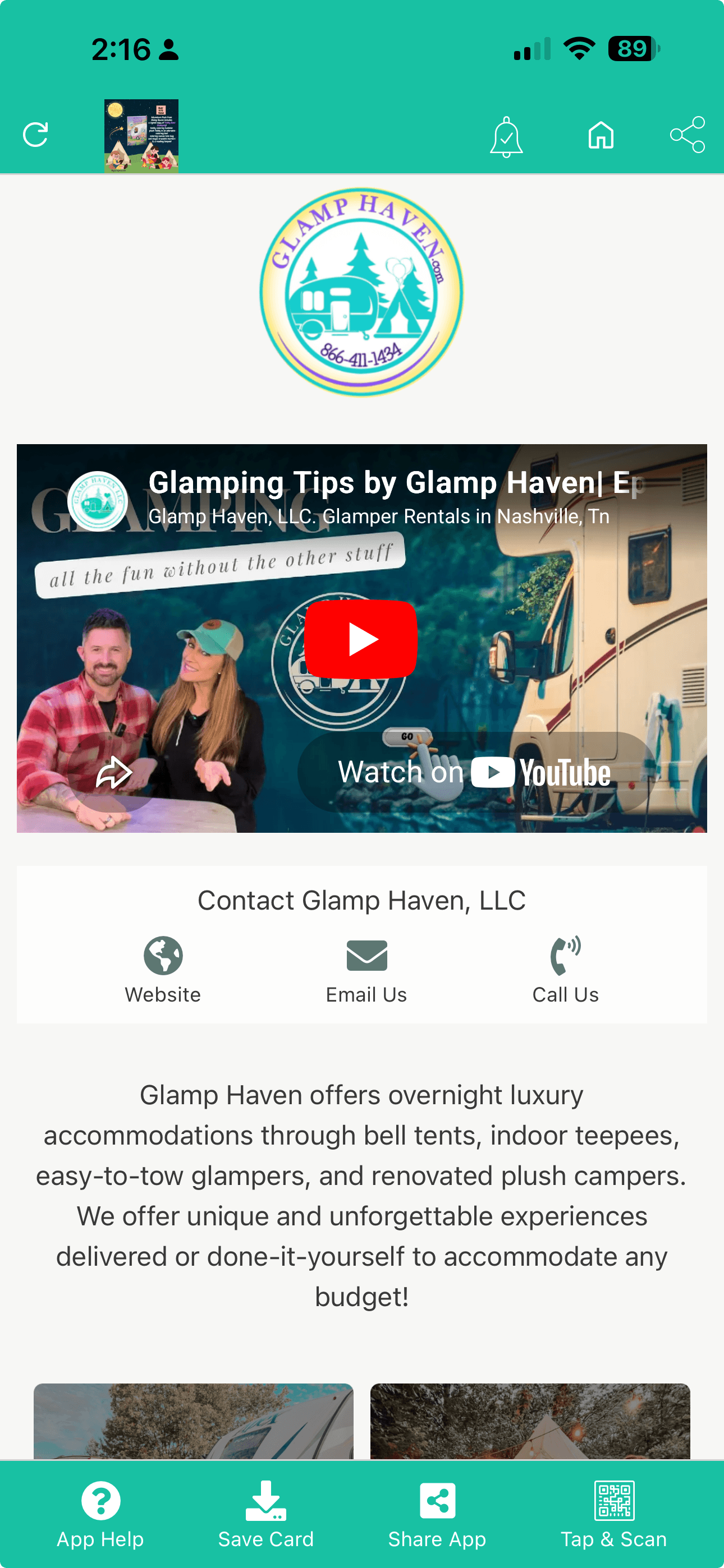 Glamp Haven LLC — built with Tapps