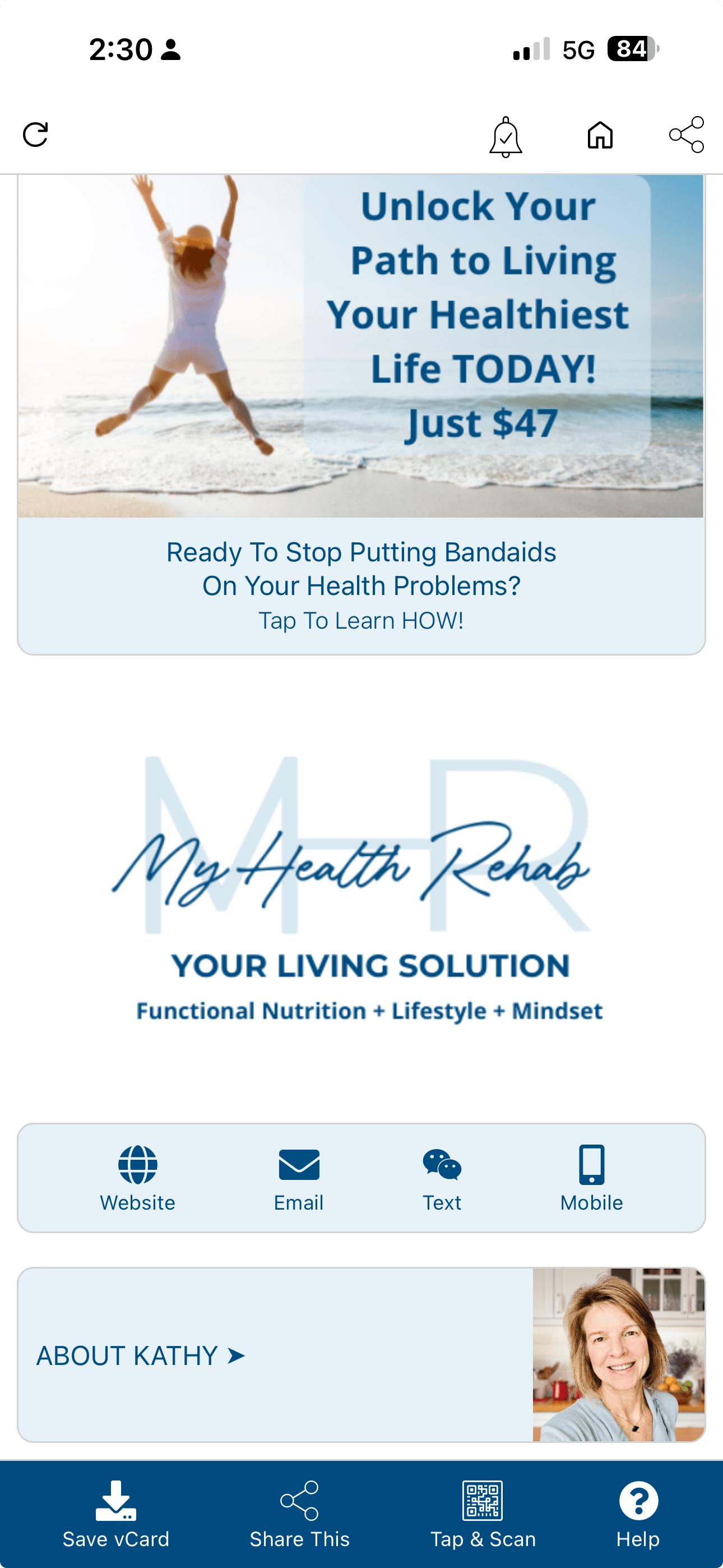 My Health Rehab — built with Tapps