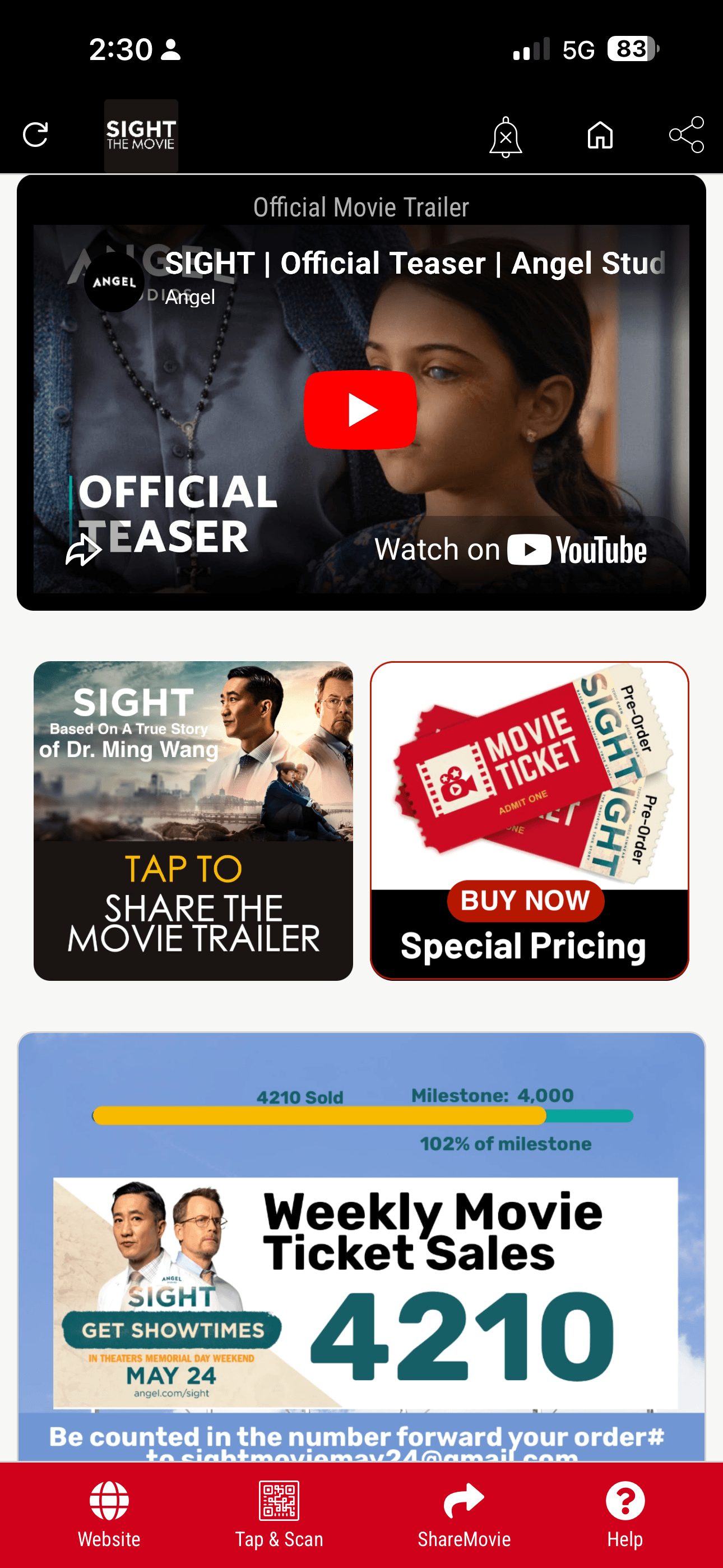 Sight: The Movie — built with Tapps